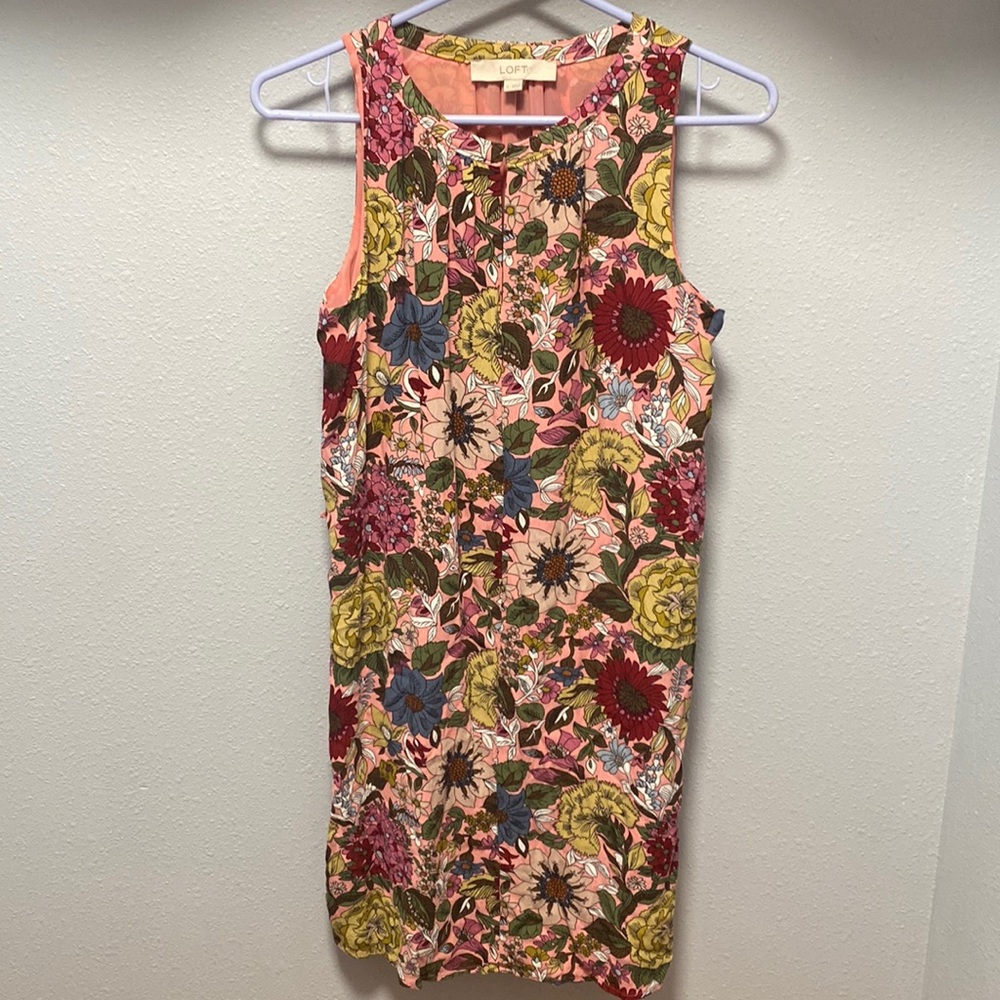Loft floral sleeveless mini dress